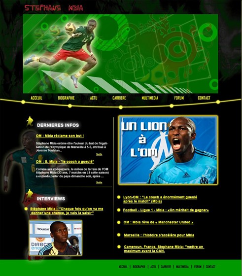 Websites: soccer player